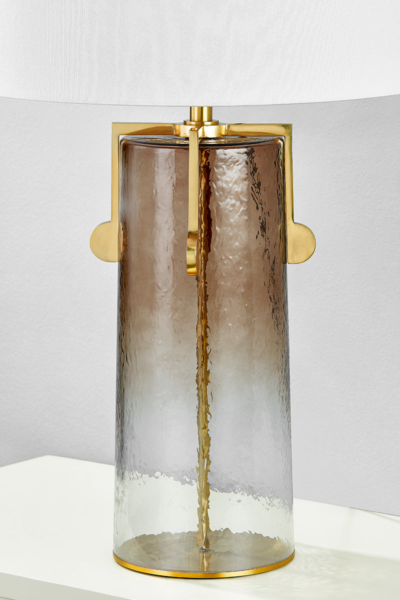 Hudson Valley Wildwood Table Lamp in Aged Brass, room setting 1