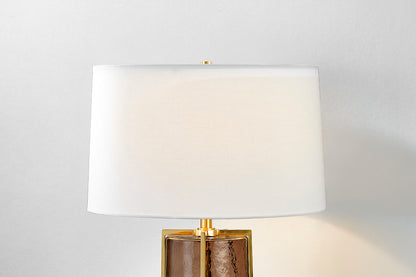 Hudson Valley Wildwood Table Lamp in Aged Brass, room setting 2