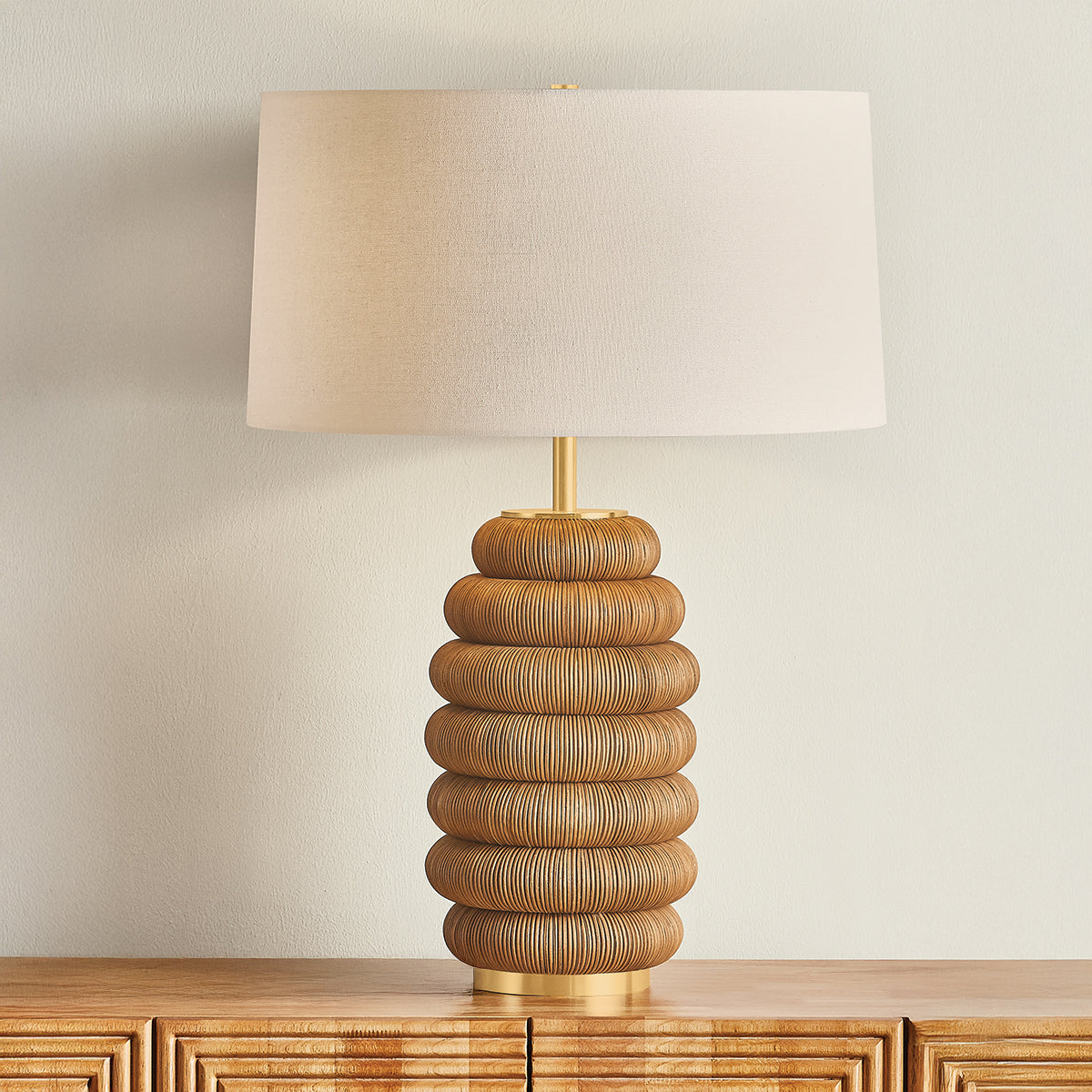 Hudson Valley Winbrook Table Lamp in Aged Brass, alternate view 2