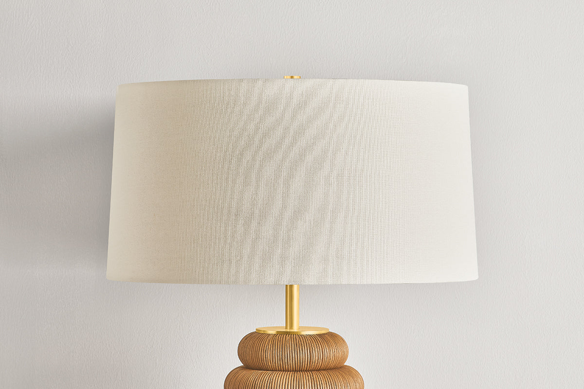 Hudson Valley Winbrook Table Lamp in Aged Brass, room setting 1