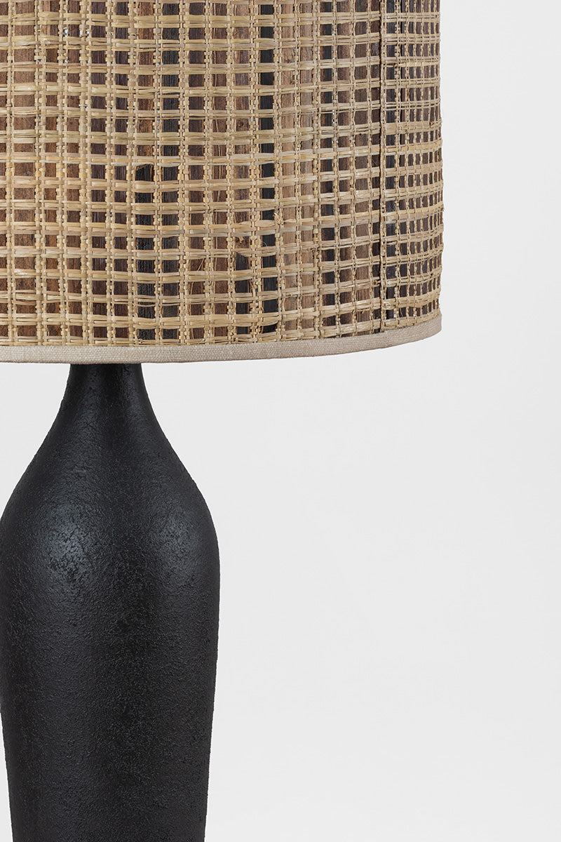 Hudson Valley Wingdale Table Lamp Aged Brass/Ceramic Black Ash detail view 3