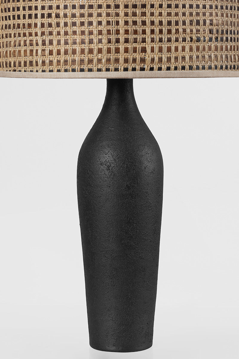 Hudson Valley Wingdale Table Lamp Aged Brass/Ceramic Black Ash detail view 4