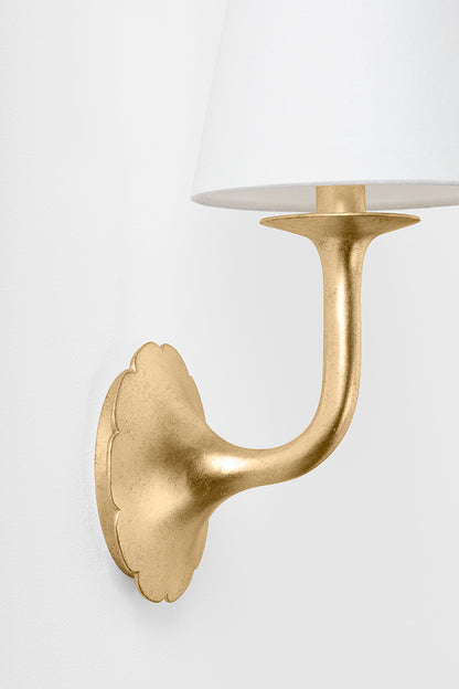 Hudson Valley Winnipeg Wall Sconce Vintage Gold Leaf detail view 3