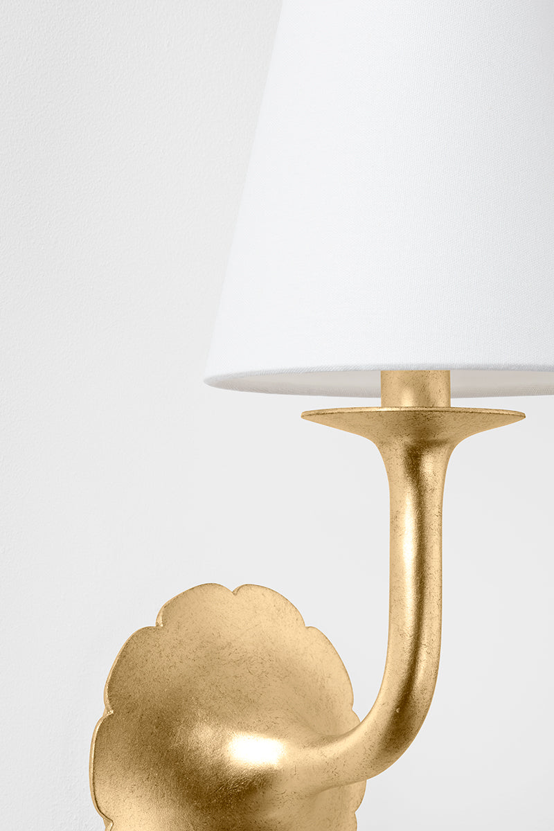 Hudson Valley Winnipeg Wall Sconce Vintage Gold Leaf detail view 4