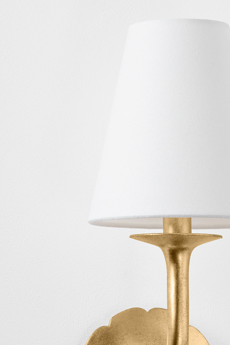 Hudson Valley Winnipeg Wall Sconce Vintage Gold Leaf detail view 5