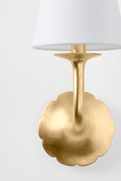 Hudson Valley Winnipeg Wall Sconce Vintage Gold Leaf detail view 6