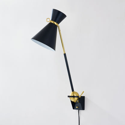 Hudson Valley Winsted Plug-In Wall Sconce in Aged Brass / Soft Black, alternate view 1