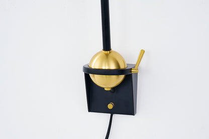 Hudson Valley Winsted Plug-In Wall Sconce in Aged Brass / Soft Black, room setting 2