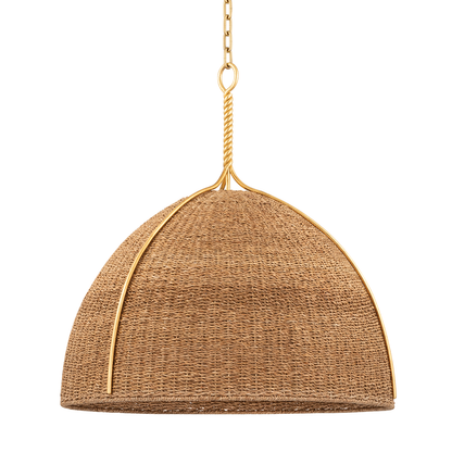 Hudson Valley Woodlawn 28.5" Pendant Vintage Gold Leaf