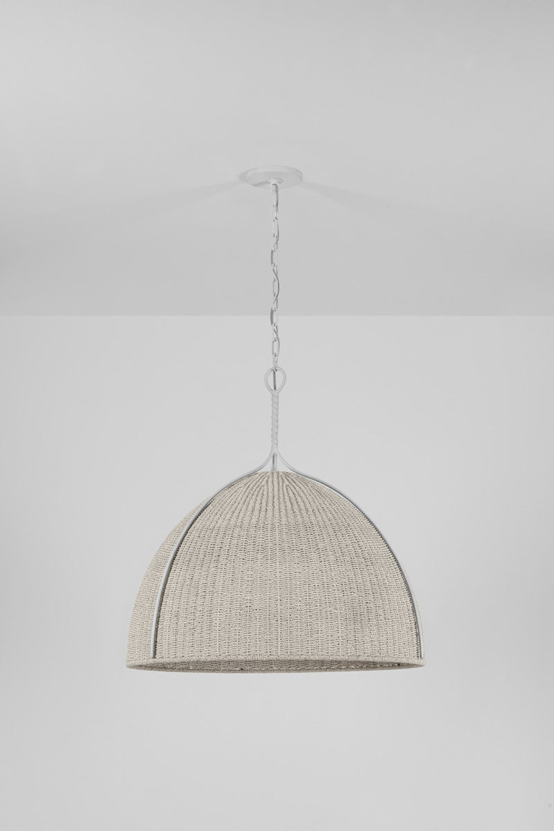 Hudson Valley Woodlawn 28.5" Pendant in Vintage Gold Leaf, room setting 1