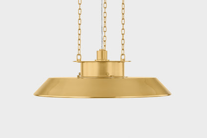 Hudson Valley Woodrow 22" Pendant in Aged Brass, room setting 2