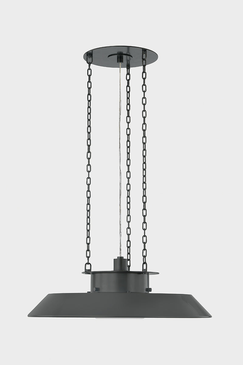 Hudson Valley Woodrow 22" Pendant in Distressed Bronze, room setting 1