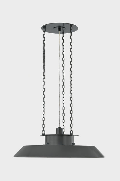 Hudson Valley Woodrow 22" Pendant in Distressed Bronze, room setting 1