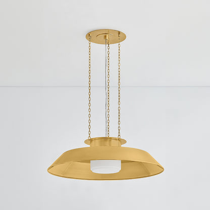 Hudson Valley Woodrow 32" Pendant in Aged Brass, alternate view 1