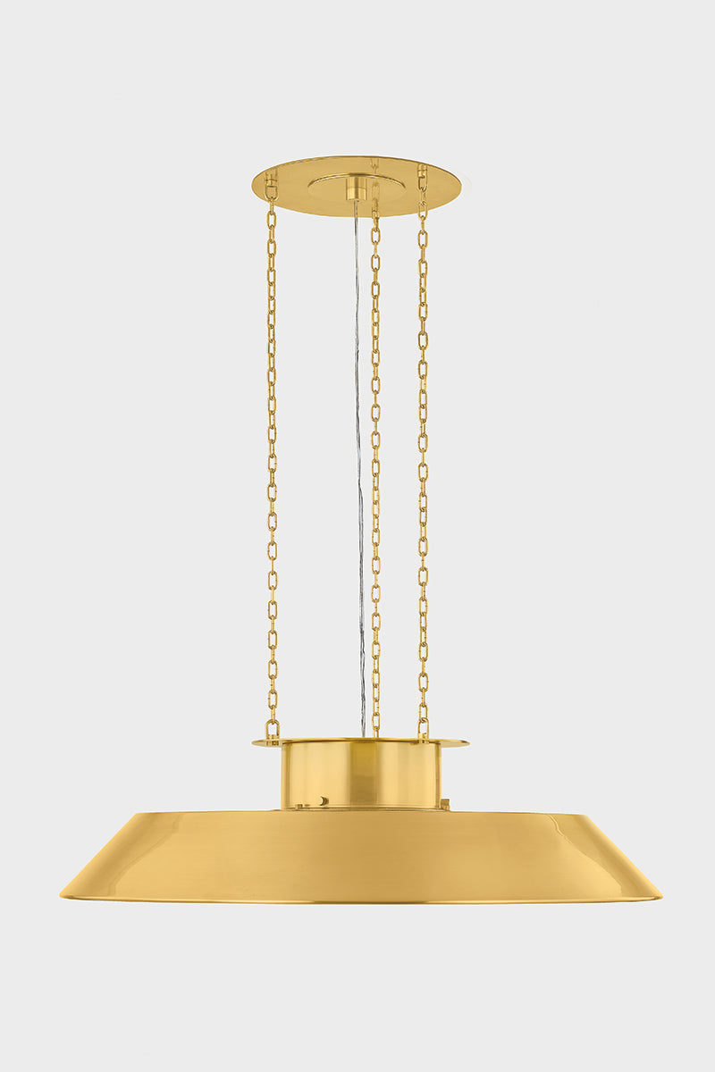 Hudson Valley Woodrow 32" Pendant in Aged Brass, room setting 1