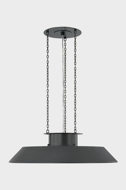 Hudson Valley Woodrow 32" Pendant in Distressed Bronze, room setting 1