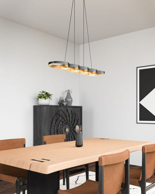 Kuzco Lighting Inc Maestro 38-in LED Linear Pendant Black/Gold