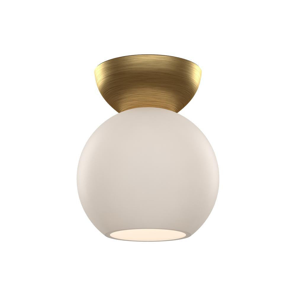 Kuzco Lighting Inc Arcadia 6-in Semi-Flush Mount Brushed Gold/Opal Glass