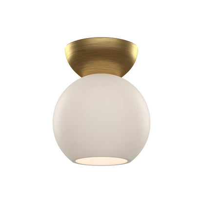 Kuzco Lighting Inc Arcadia 6-in Semi-Flush Mount Brushed Gold/Opal Glass