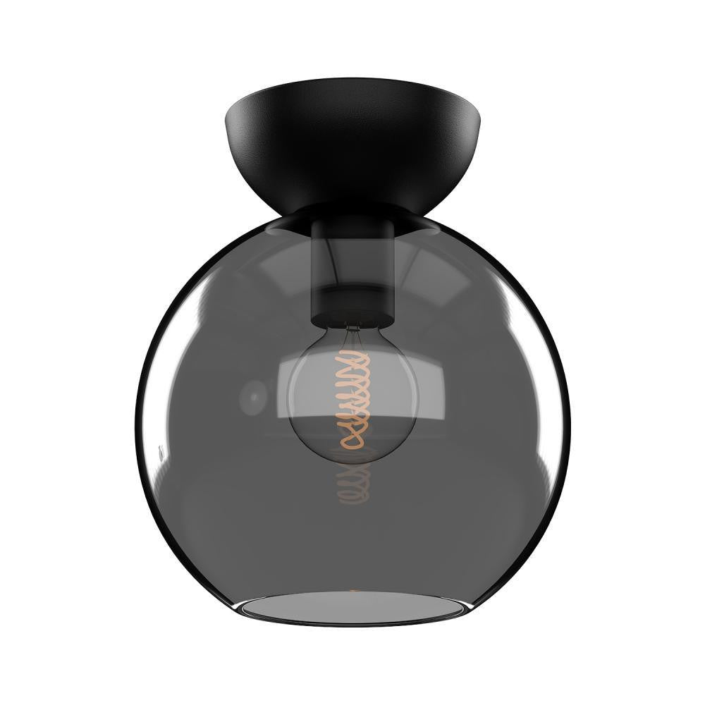 Kuzco Lighting Inc Arcadia 8-in Semi-Flush Mount Black/Smoked