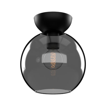 Kuzco Lighting Inc Arcadia 8-in Semi-Flush Mount Black/Smoked