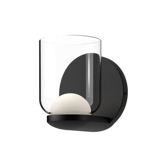 Kuzco Lighting Inc Cedar 4-in LED Wall Sconce Black/Clear