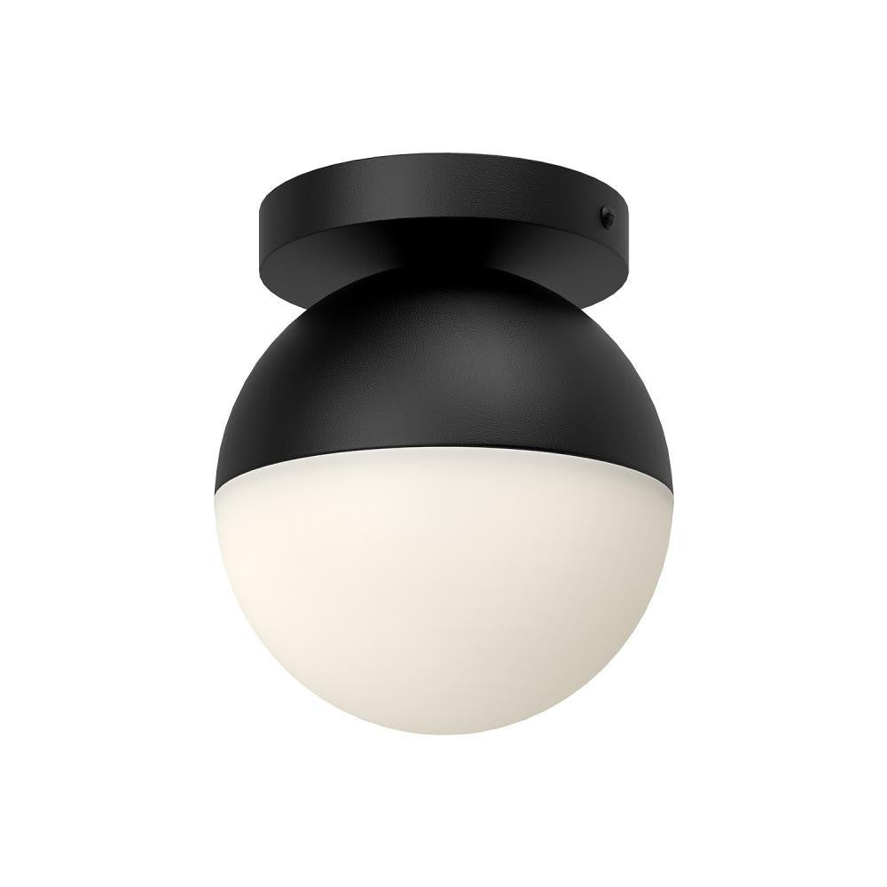 Kuzco Lighting Inc Monae 6-in Flush Mount Black/Opal Glass