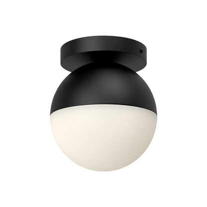 Kuzco Lighting Inc Monae 6-in Flush Mount Black/Opal Glass