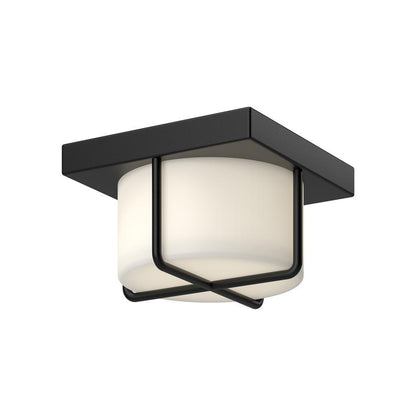 Kuzco Lighting Inc Regalo 7-in LED Flush Mount Black/Opal Glass