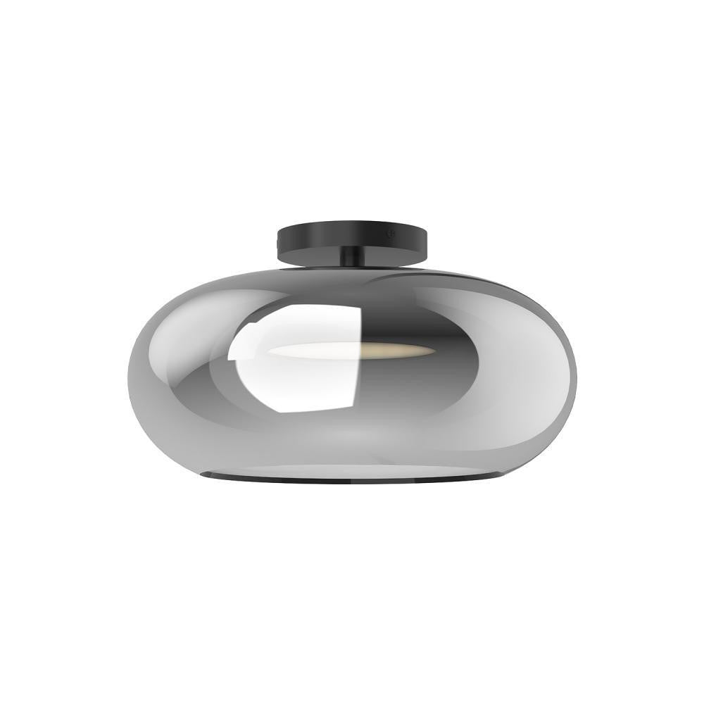 Kuzco Lighting Inc Trinity 14-in LED Semi-Flush Mount Black/Chrome