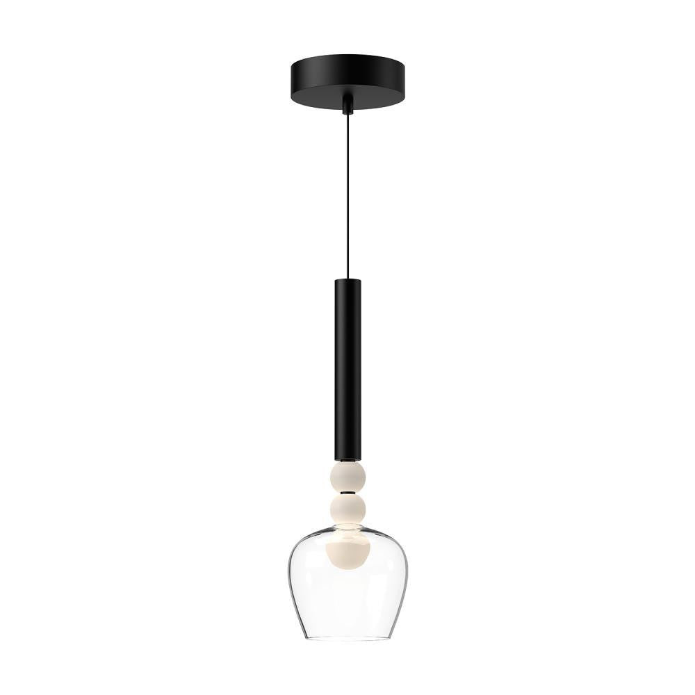 Kuzco Lighting Inc Rise 6-in LED Pendant Black/Clear