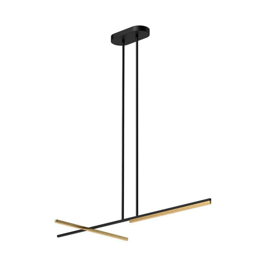 Kuzco Lighting Inc Shift 48-in LED Linear Pendant Black/Brushed Gold