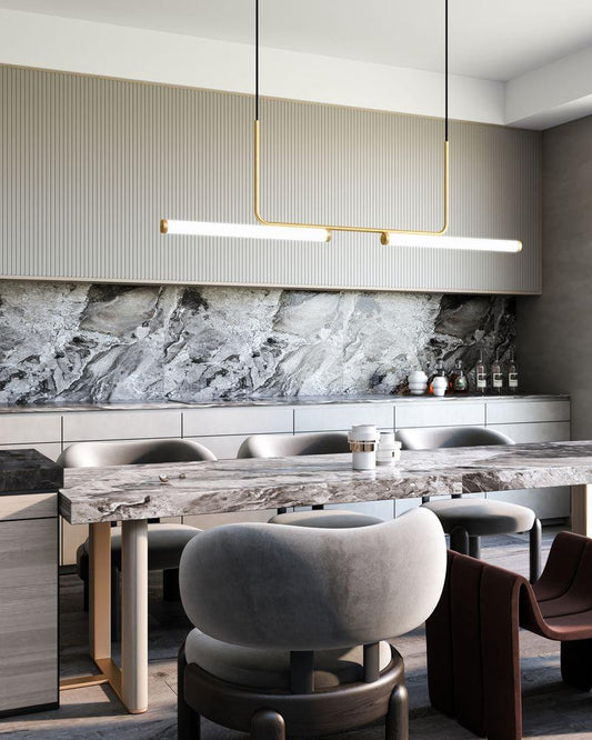 Kuzco Lighting Inc Vesper 73-in Brushed Gold LED Linear Pendant