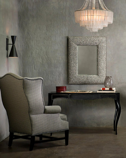 Gino Wall Sconce, 2-Light, Dark Gray, White Interior, 15"H, Currey and Company (5000-0044 KGWP)