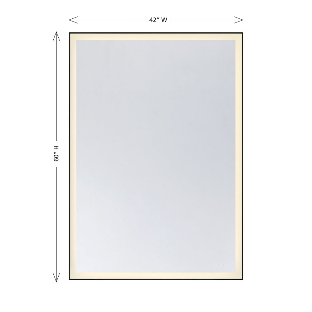 paulding 42 x 60 led frontlit mirror with black frame in 2 1