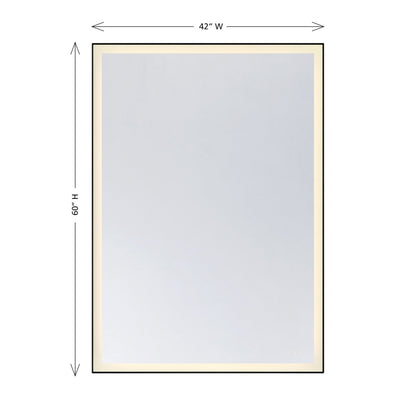 paulding 42 x 60 led frontlit mirror with black frame in 2 1