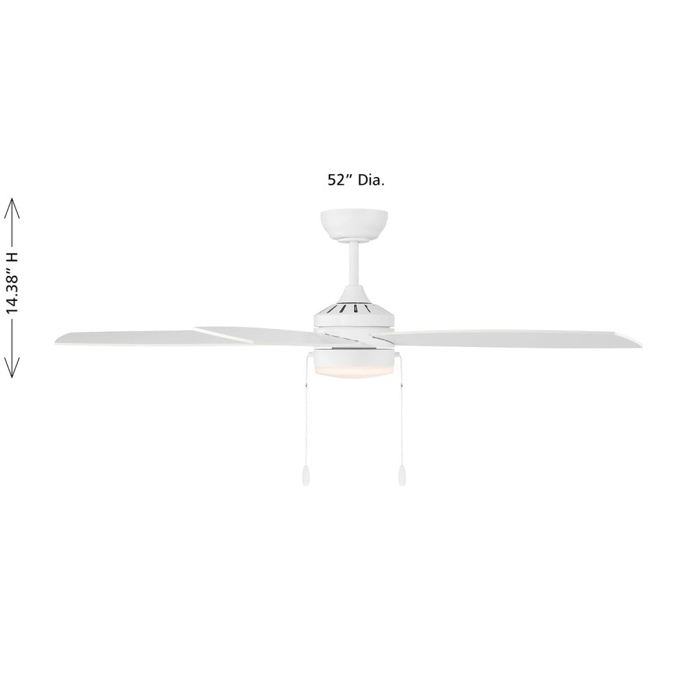 52 led ceiling fan with opal glass light kit in m2029 128