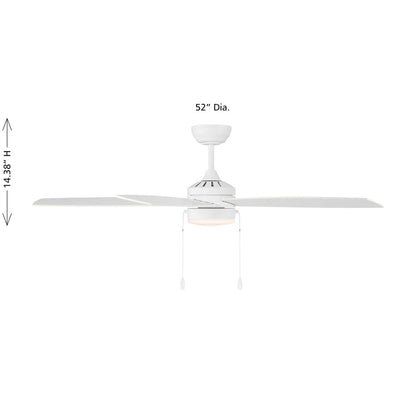 52 led ceiling fan with opal glass light kit in m2029 128