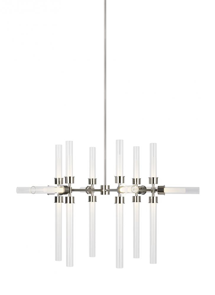 Visual Comfort Modern Linger Chandelier Nickel, Polished Nickel