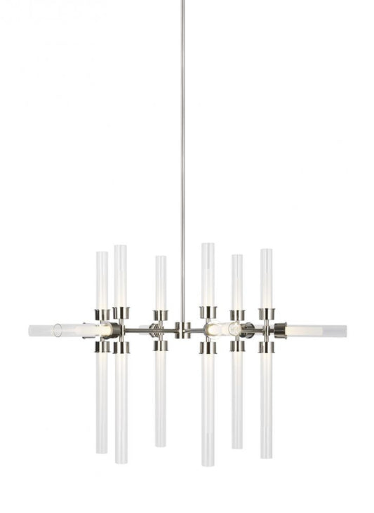 Visual Comfort Modern Linger Chandelier Nickel, Polished Nickel