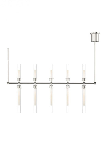 Visual Comfort Modern Linger Linear Suspension Nickel, Polished Nickel