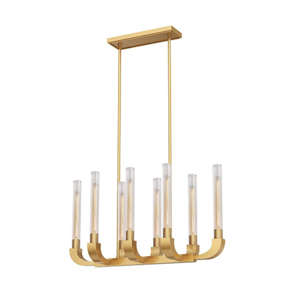 Alora Lighting Flute Linear LED Pendant Vintage Brass