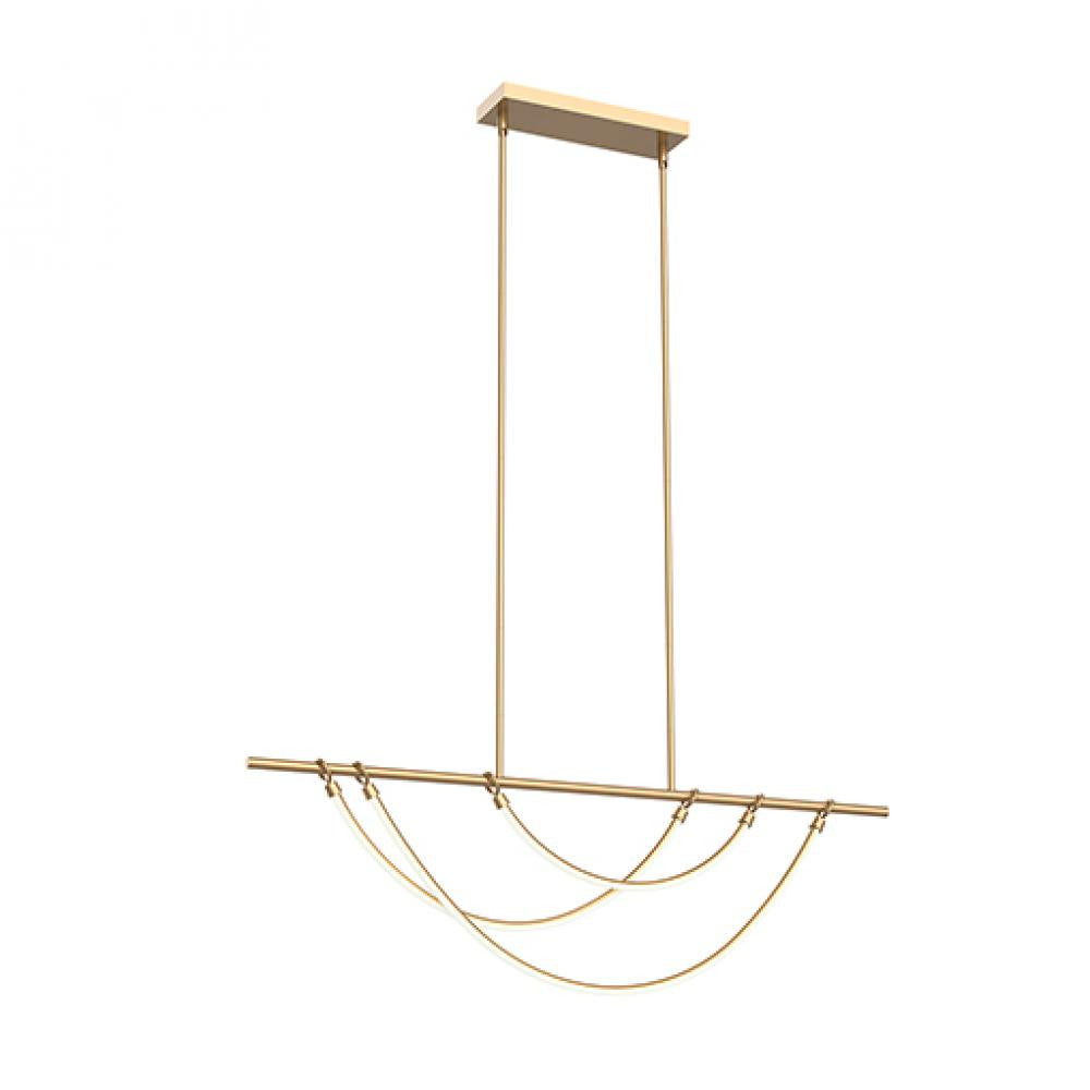 Alora Lighting Aryas LED Linear Chandelier Vintage Brass