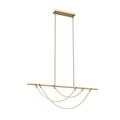 Alora Lighting Aryas LED Linear Chandelier Vintage Brass
