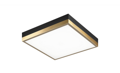 Matteo Lighting Tux 11-in LED Flush Mount Black, Aged Brass