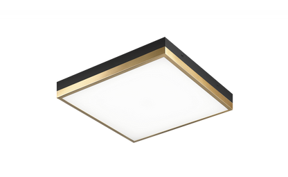 Matteo Lighting Tux 14-in LED Flush Mount Black, Aged Brass