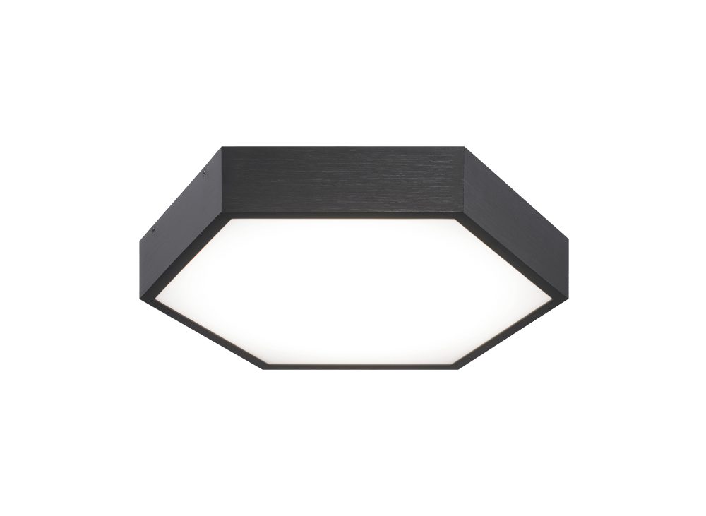 Matteo Lighting Hexol 11-in LED Flush Mount Oxidized Black