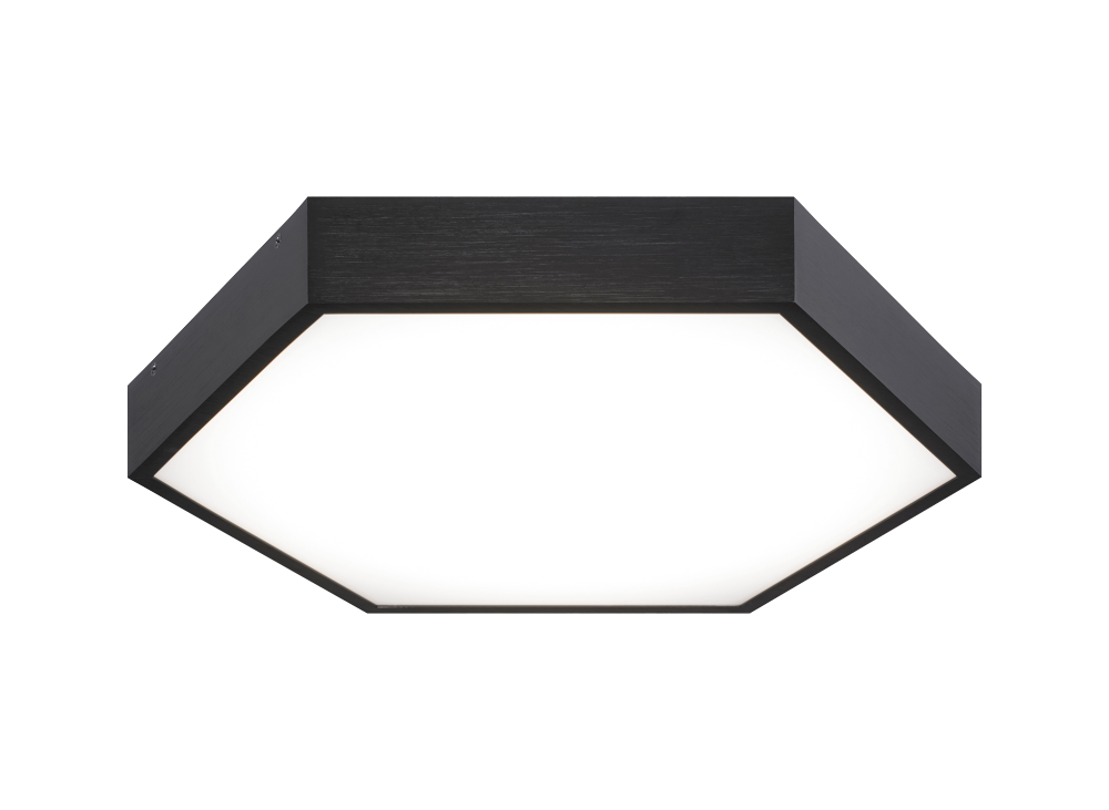Matteo Lighting Hexol 14-in LED Flush Mount Black, Oxidized Black