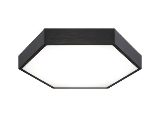Matteo Lighting Hexol 14-in LED Flush Mount Black, Oxidized Black