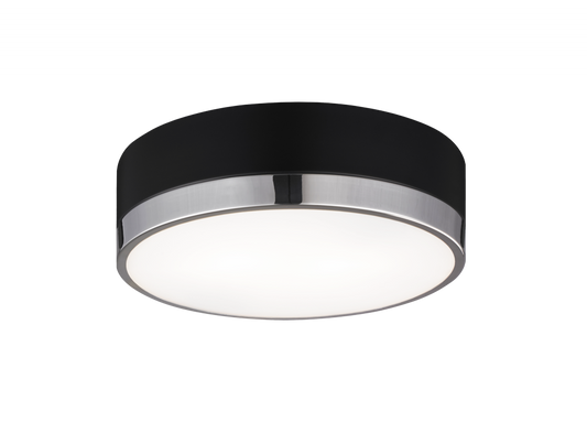 Matteo Lighting Trydor 12-in Flush Mount Black, Chrome